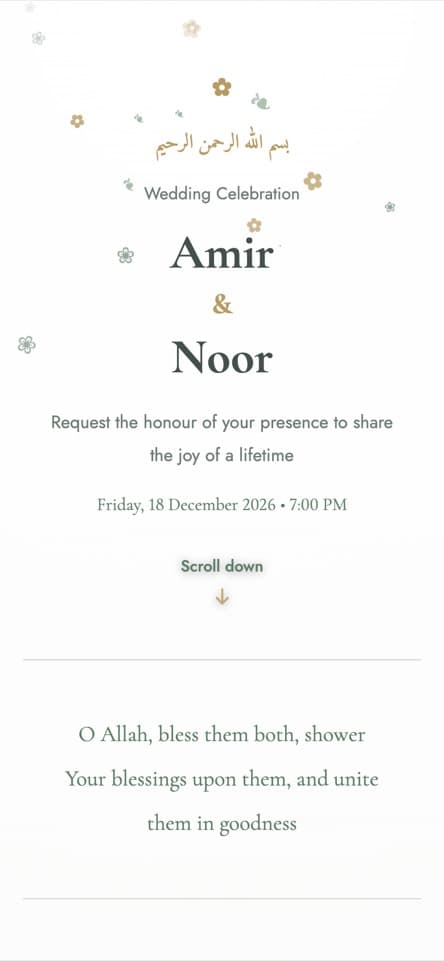 Inside the invitation — Garden