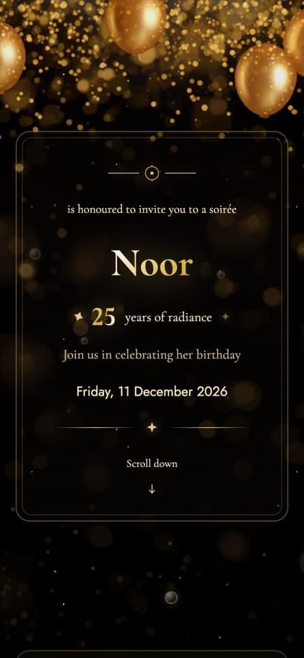 Inside the invitation — Golden Night