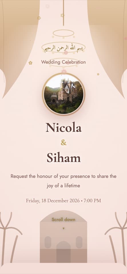 Inside the invitation — Rose Gold