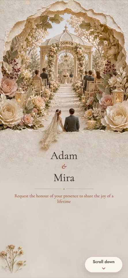 Inside the invitation — Rozana