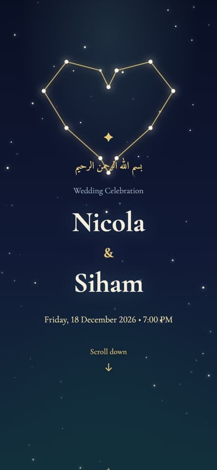 Inside the invitation — Under the Stars
