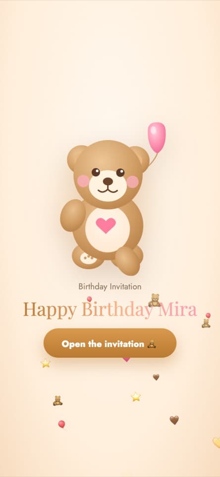 Opening screen — Teddy Bears