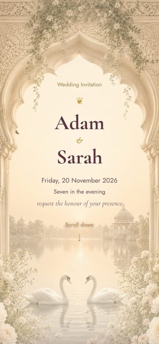 The same invitation shown in two different fonts